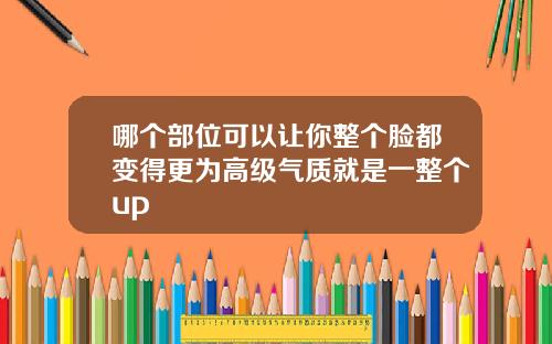 哪个部位可以让你整个脸都变得更为高级气质就是一整个up