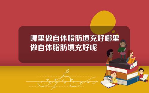 哪里做自体脂肪填充好哪里做自体脂肪填充好呢
