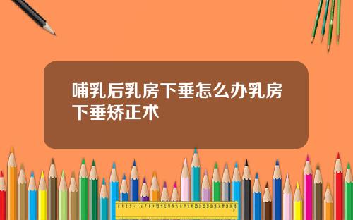 哺乳后乳房下垂怎么办乳房下垂矫正术