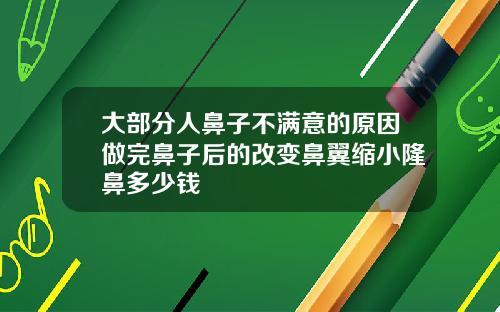 大部分人鼻子不满意的原因做完鼻子后的改变鼻翼缩小隆鼻多少钱