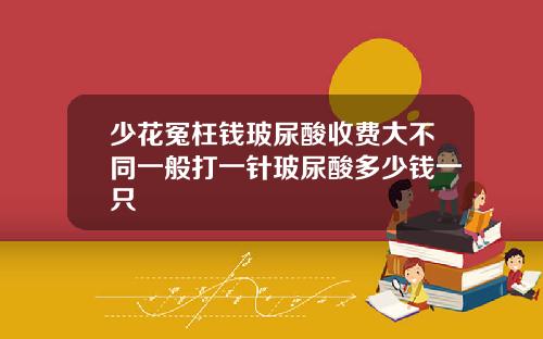 少花冤枉钱玻尿酸收费大不同一般打一针玻尿酸多少钱一只