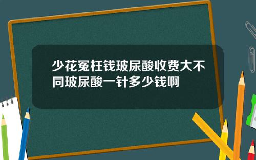 少花冤枉钱玻尿酸收费大不同玻尿酸一针多少钱啊