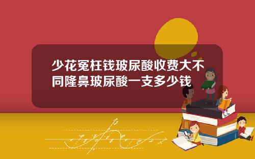 少花冤枉钱玻尿酸收费大不同隆鼻玻尿酸一支多少钱