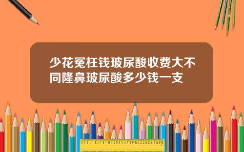 少花冤枉钱玻尿酸收费大不同隆鼻玻尿酸多少钱一支