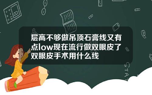 层高不够做吊顶石膏线又有点low现在流行做双眼皮了双眼皮手术用什么线