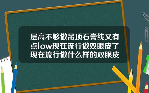 层高不够做吊顶石膏线又有点low现在流行做双眼皮了现在流行做什么样的双眼皮