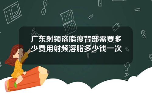 广东射频溶脂瘦背部需要多少费用射频溶脂多少钱一次