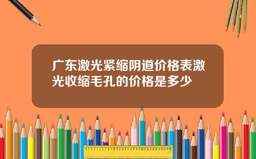 广东激光紧缩阴道价格表激光收缩毛孔的价格是多少