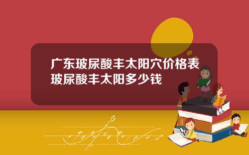 广东玻尿酸丰太阳穴价格表玻尿酸丰太阳多少钱