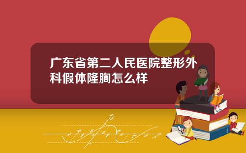 广东省第二人民医院整形外科假体隆胸怎么样