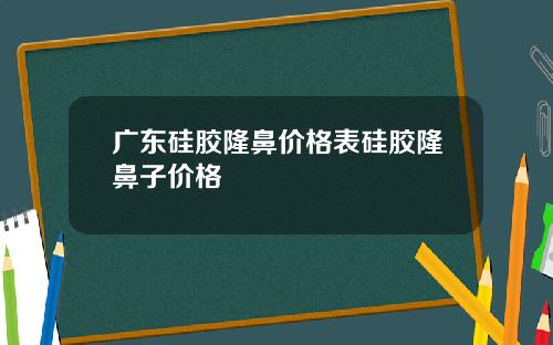 广东硅胶隆鼻价格表硅胶隆鼻子价格