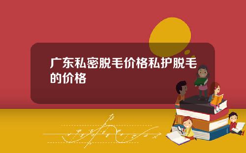 广东私密脱毛价格私护脱毛的价格