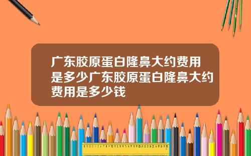 广东胶原蛋白隆鼻大约费用是多少广东胶原蛋白隆鼻大约费用是多少钱