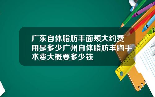 广东自体脂肪丰面颊大约费用是多少广州自体脂肪丰胸手术费大概要多少钱