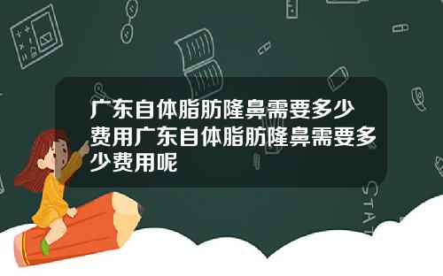 广东自体脂肪隆鼻需要多少费用广东自体脂肪隆鼻需要多少费用呢