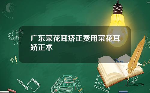 广东菜花耳矫正费用菜花耳矫正术