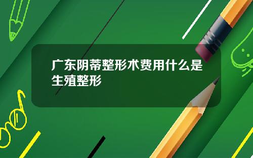 广东阴蒂整形术费用什么是生殖整形