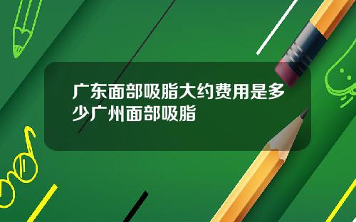 广东面部吸脂大约费用是多少广州面部吸脂