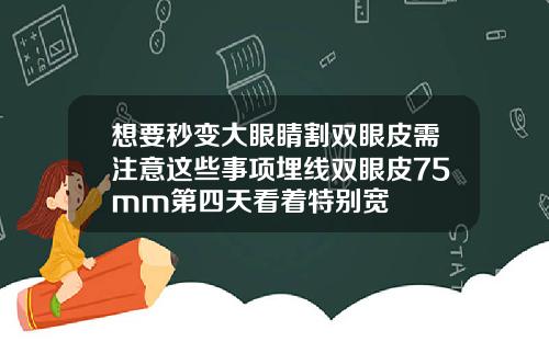 想要秒变大眼睛割双眼皮需注意这些事项埋线双眼皮75mm第四天看着特别宽