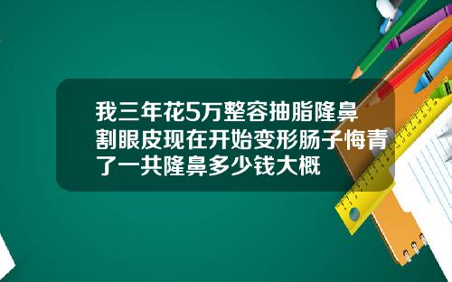 我三年花5万整容抽脂隆鼻割眼皮现在开始变形肠子悔青了一共隆鼻多少钱大概