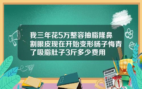 我三年花5万整容抽脂隆鼻割眼皮现在开始变形肠子悔青了吸脂肚子3斤多少费用
