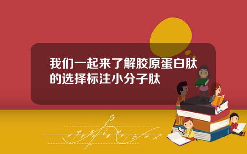 我们一起来了解胶原蛋白肽的选择标注小分子肽