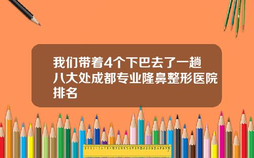 我们带着4个下巴去了一趟八大处成都专业隆鼻整形医院排名