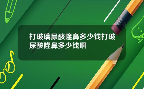 打玻璃尿酸隆鼻多少钱打玻尿酸隆鼻多少钱啊