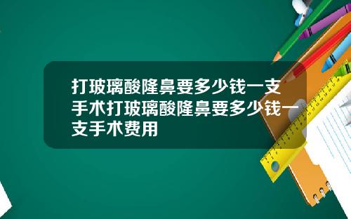 打玻璃酸隆鼻要多少钱一支手术打玻璃酸隆鼻要多少钱一支手术费用