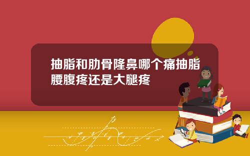 抽脂和肋骨隆鼻哪个痛抽脂腰腹疼还是大腿疼
