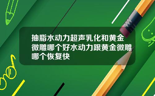 抽脂水动力超声乳化和黄金微雕哪个好水动力跟黄金微雕哪个恢复快