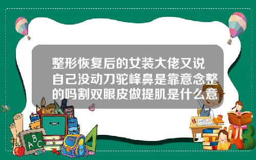 整形恢复后的女装大佬又说自己没动刀驼峰鼻是靠意念整的吗割双眼皮做提肌是什么意思