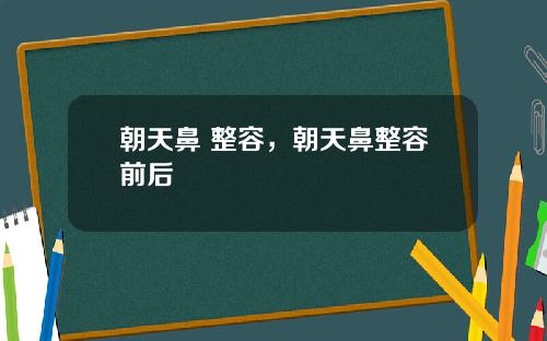 朝天鼻 整容，朝天鼻整容前后
