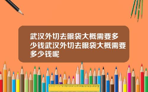 武汉外切去眼袋大概需要多少钱武汉外切去眼袋大概需要多少钱呢