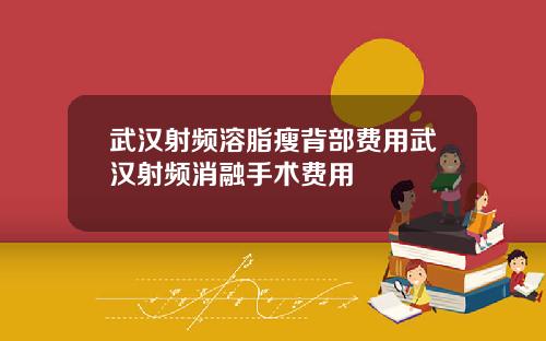武汉射频溶脂瘦背部费用武汉射频消融手术费用