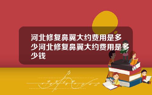 河北修复鼻翼大约费用是多少河北修复鼻翼大约费用是多少钱