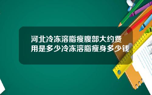 河北冷冻溶脂瘦腹部大约费用是多少冷冻溶脂瘦身多少钱