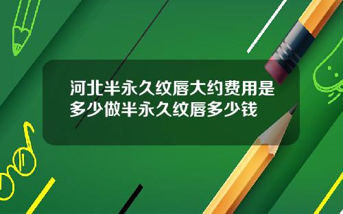 河北半永久纹唇大约费用是多少做半永久纹唇多少钱