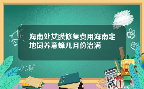 海南处女膜修复费用海南定地饲养意蜂几月份治满
