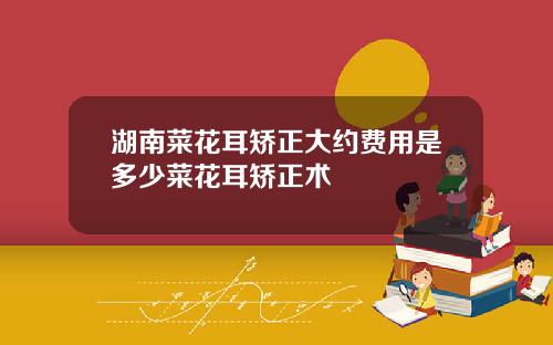 湖南菜花耳矫正大约费用是多少菜花耳矫正术