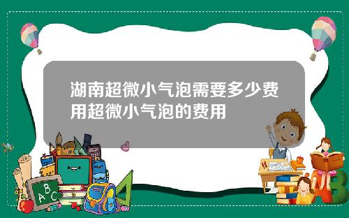 湖南超微小气泡需要多少费用超微小气泡的费用