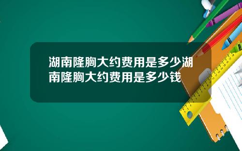 湖南隆胸大约费用是多少湖南隆胸大约费用是多少钱