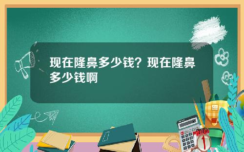 现在隆鼻多少钱？现在隆鼻多少钱啊