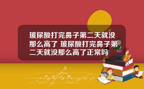 玻尿酸打完鼻子第二天就没那么高了 玻尿酸打完鼻子第二天就没那么高了正常吗