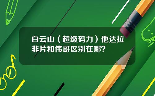 白云山（超级码力）他达拉非片和伟哥区别在哪？