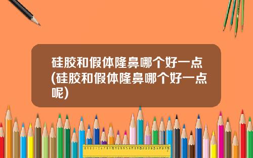 硅胶和假体隆鼻哪个好一点(硅胶和假体隆鼻哪个好一点呢)