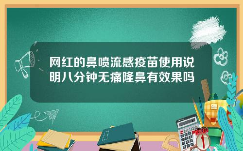 网红的鼻喷流感疫苗使用说明八分钟无痛隆鼻有效果吗