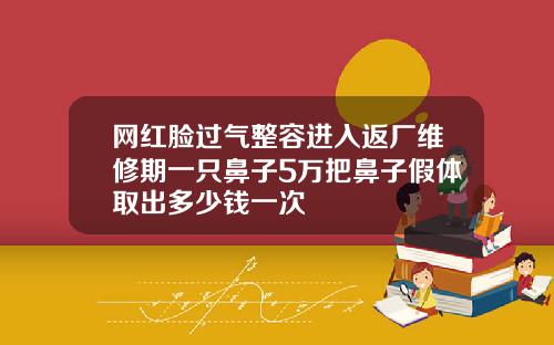 网红脸过气整容进入返厂维修期一只鼻子5万把鼻子假体取出多少钱一次