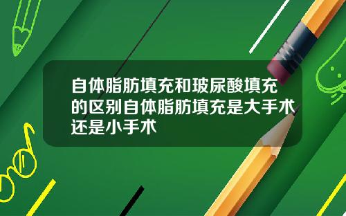 自体脂肪填充和玻尿酸填充的区别自体脂肪填充是大手术还是小手术
