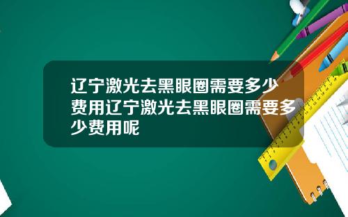 辽宁激光去黑眼圈需要多少费用辽宁激光去黑眼圈需要多少费用呢